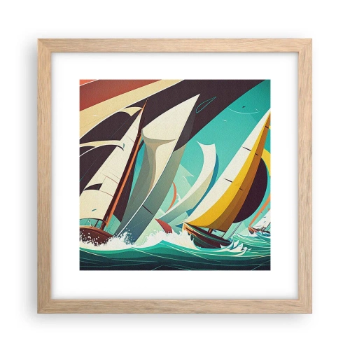 Poster in einem Rahmen aus heller Eiche - Viel Glück mit den Elementen - 30x30 cm