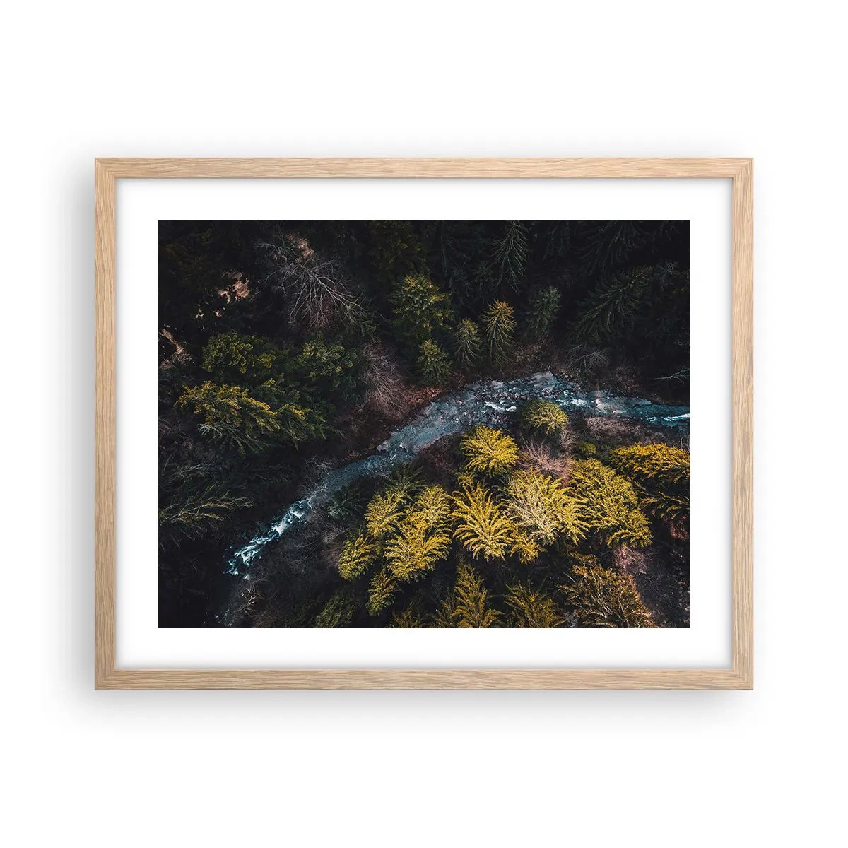 Poster in einem Rahmen aus heller Eiche - Schnell und immer schneller - 50x40 cm