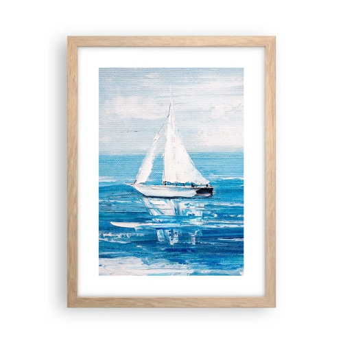 Poster in einem Rahmen aus heller Eiche - Mit Freund an der Seite - 30x40 cm