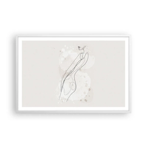 Poster in einem weißen Rahmen - Der Blick schweift - 91x61 cm
