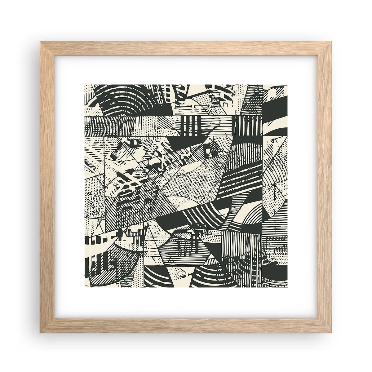 Poster in einem Rahmen aus heller Eiche - Die Dynamik der Gegenwart - 30x30 cm