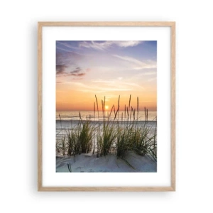 Poster in einem Rahmen aus heller Eiche - Schau, denk, fühl - 40x50 cm