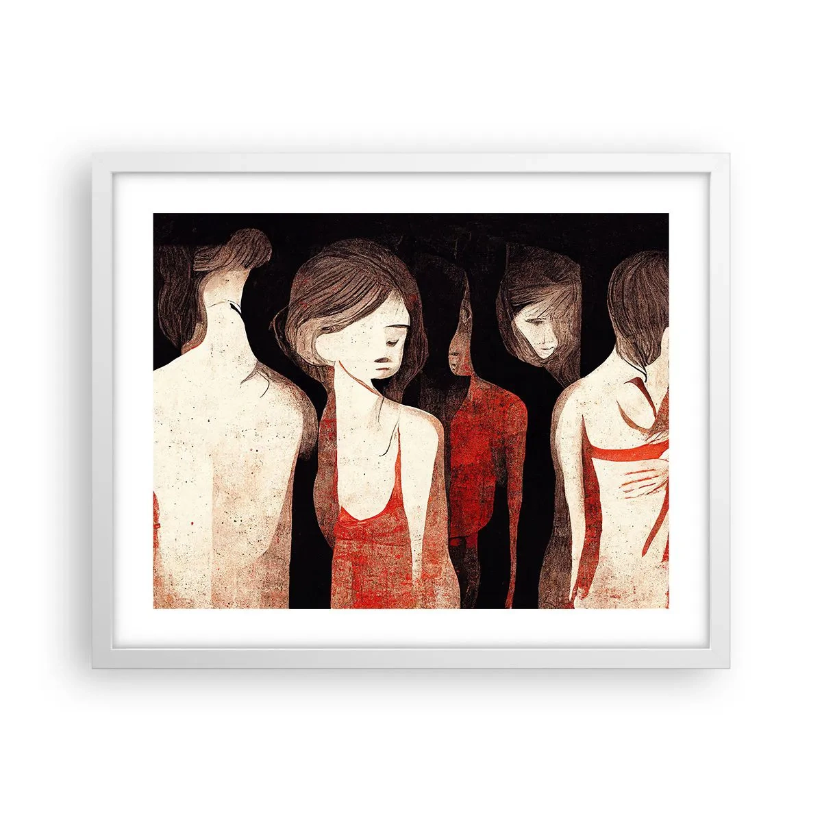 Poster in einem weißen Rahmen - Madonnen der Dunkelheit - 50x40 cm