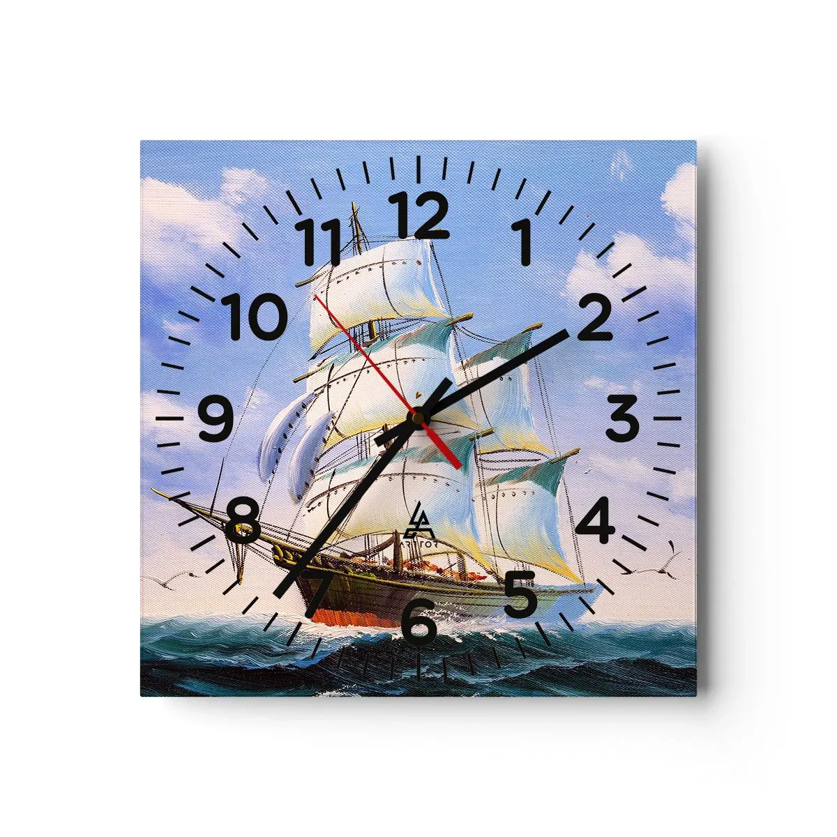 Wanduhr - Glasuhr - Mit Stolz mit dem Wind - 40x40 cm