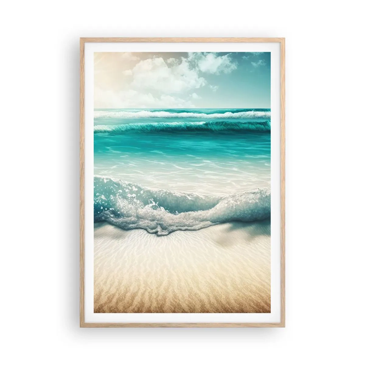 Poster in einem Rahmen aus heller Eiche - Frieden des Ozeans - 70x100 cm