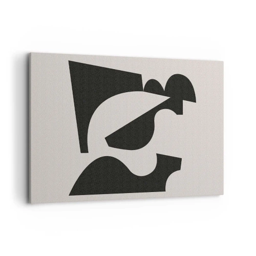 Bild auf Leinwand - Leinwandbild - Abstrakte geometrische Komposition in Schwarz und Weiß - 100x70cm - Zum Selbstbauen - Moderne Wanddekoration für Wohnzimmer und Schlafzimmer ARTTOR