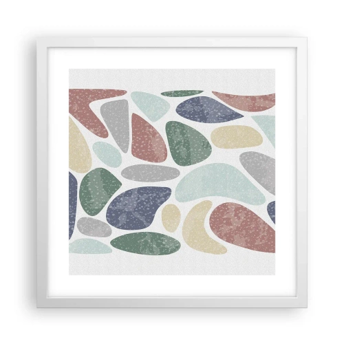Poster in einem weißen Rahmen - Mosaik aus pulverförmigen Farben - 40x40 cm