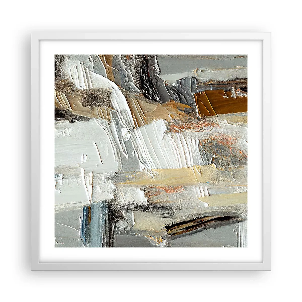 Poster in einem weißen Rahmen - Bunte Schichten - 50x50 cm