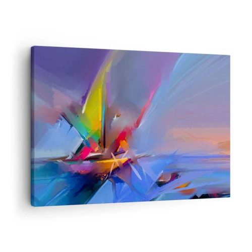 Bild auf Leinwand - Leinwandbild - Abstrakte Komposition mit intensiven Farben - 70x50cm - Propeller wie ein Vogel - Moderne Wanddekoration für Wohnzimmer und Schlafzimmer ARTTOR