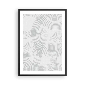 Poster in einem schwarzem Rahmen - Eine minimalistische Komposition aus abstrakten Linien auf hellem Hintergrund. - 50x70cm - Es gibt keinen einfachen Weg - Moderne Wanddekoration für Wohnzimmer und Schlafzimmer ARTTOR