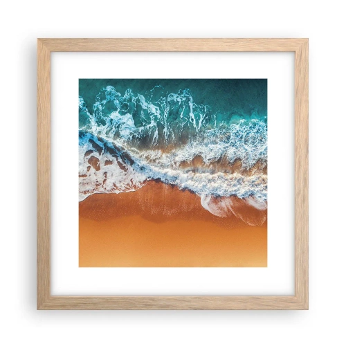 Poster in einem Rahmen aus heller Eiche - Immer Hand in Hand - 30x30 cm