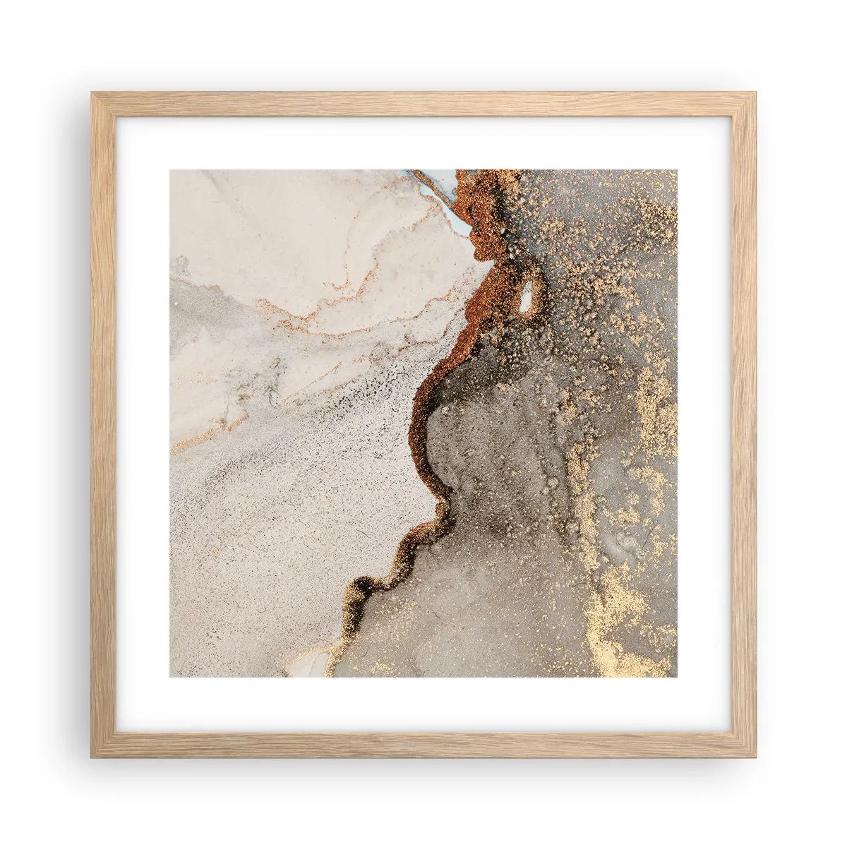 Poster in einem Rahmen aus heller Eiche - An der Grenze der Farben - 40x40 cm