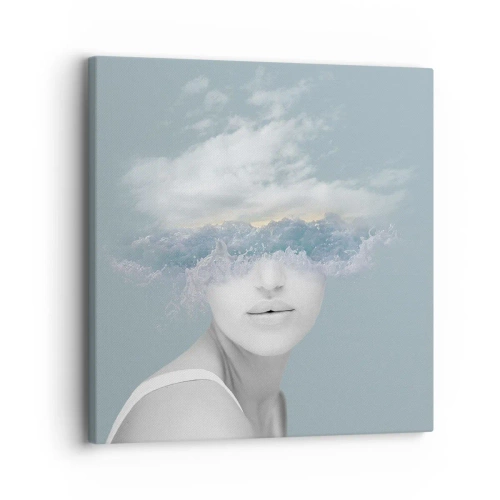 Bild auf Leinwand - Leinwandbild - Mit dem Kopf in den Wolken - 30x30 cm