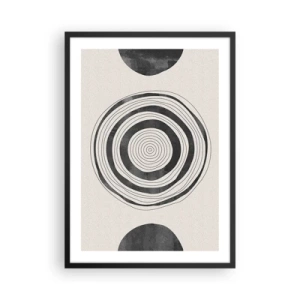 Poster in einem schwarzem Rahmen - Eine minimalistische Komposition aus geometrischen Kreisen - 50x70cm - Wichtig ist, was dazwischen liegt - Moderne Wanddekoration für Wohnzimmer und Schlafzimmer ARTTOR