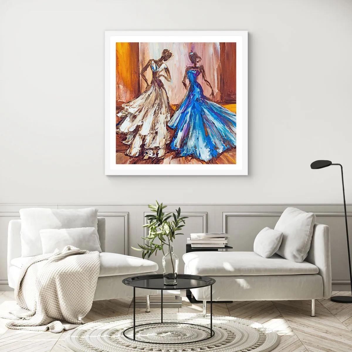 Poster in einem weißen Rahmen - Ein dankbares Duo - 40x40 cm