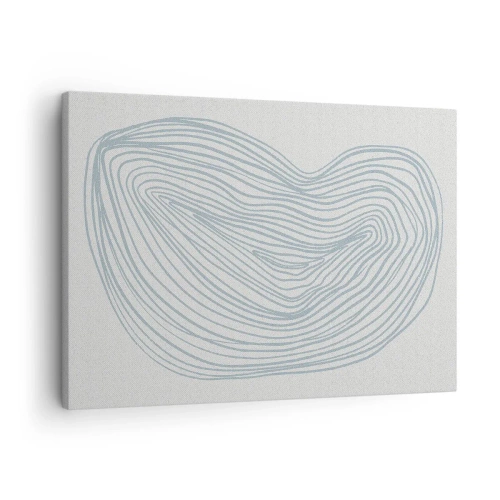 Bild auf Leinwand - Leinwandbild - Abstraktes Wellenmotiv in zartem Blau - 70x50cm - Das Lächeln der Wassertropfen - Moderne Wanddekoration für Wohnzimmer und Schlafzimmer ARTTOR