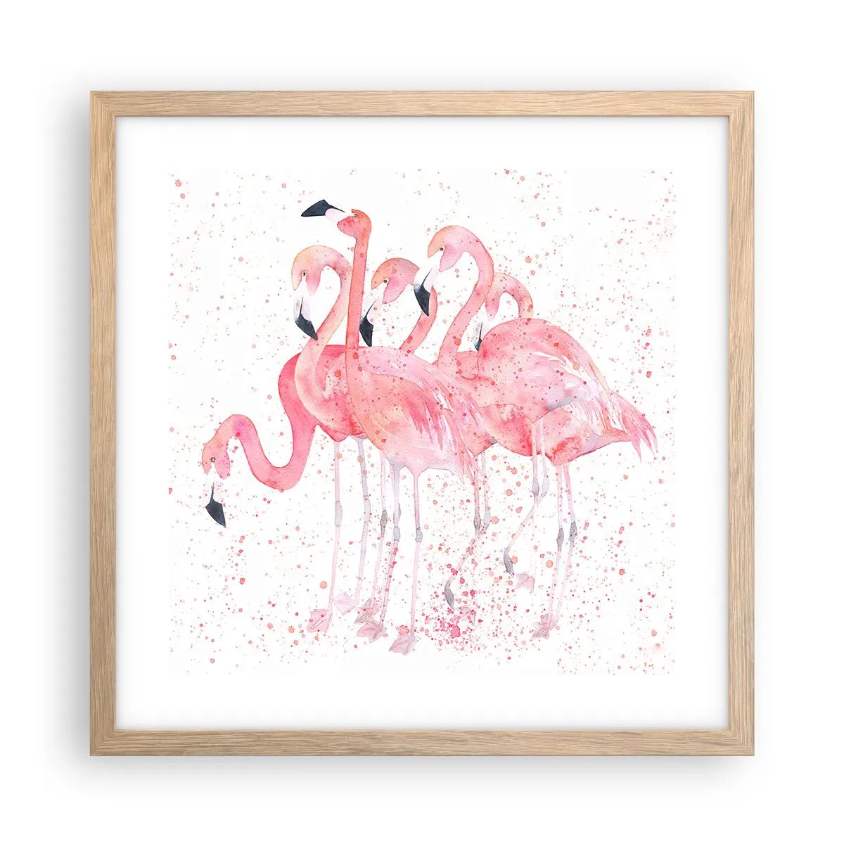 Poster in einem Rahmen aus heller Eiche - Rosa Ensemble - 40x40 cm