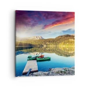 Bild auf Leinwand - Leinwandbild - Glatt wie ein Spiegel über dem Wasser - 70x70 cm