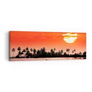 Bild auf Leinwand - Leinwandbild - Die Ruhe der Tropen bei Sonnenuntergang - 90x30 cm