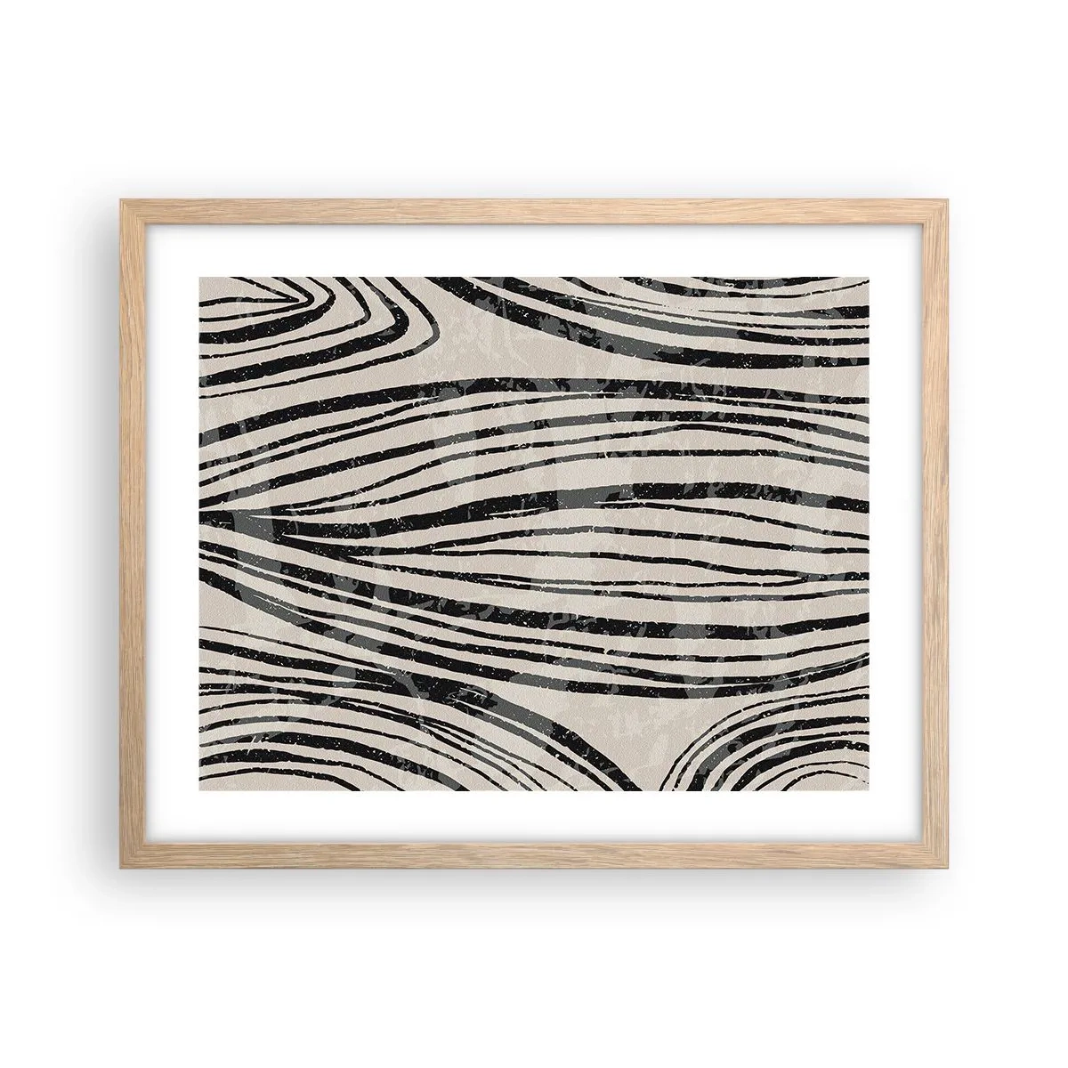 Poster in einem Rahmen aus heller Eiche - Linienpool - 50x40 cm