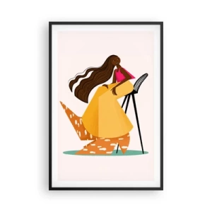 Poster in einem schwarzem Rahmen - Mode macht auch Spaß - 61x91 cm