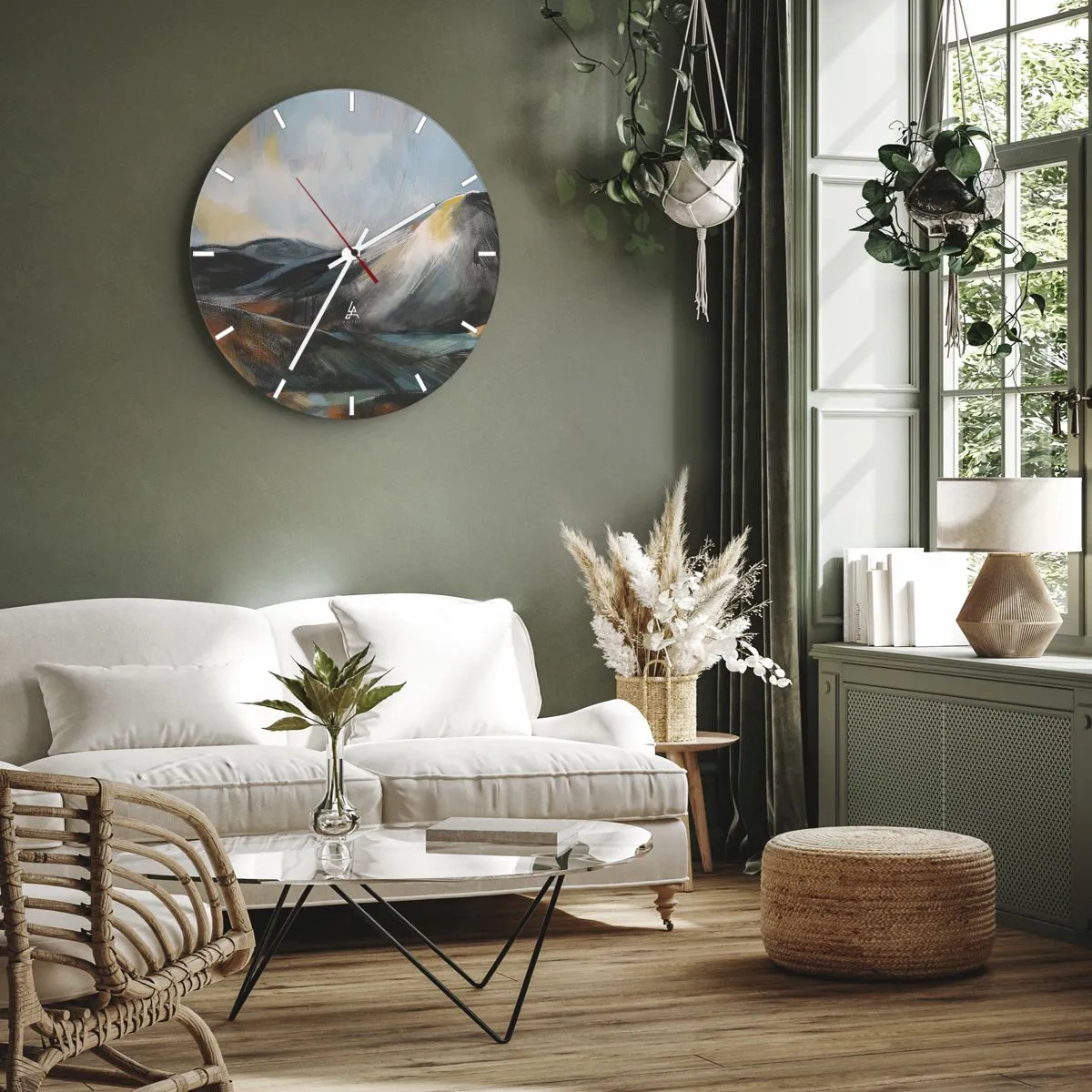 Wanduhr - Glasuhr - Roh und schön - 30x30 cm