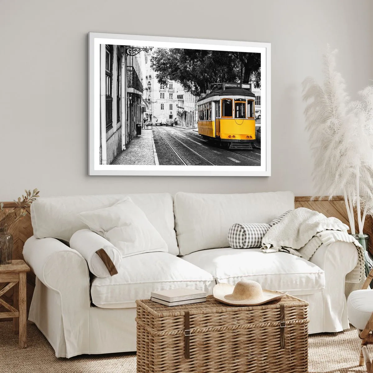 Poster in einem weißen Rahmen - Und Fado im Hintergrund - 40x30 cm