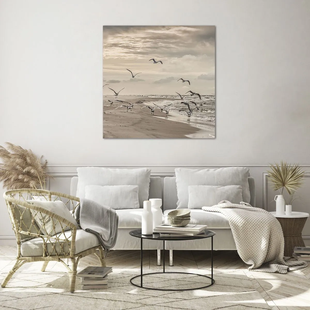 Glasbild - Bild auf glas - Meeresrauschen, Vogelgesang - 70x70 cm