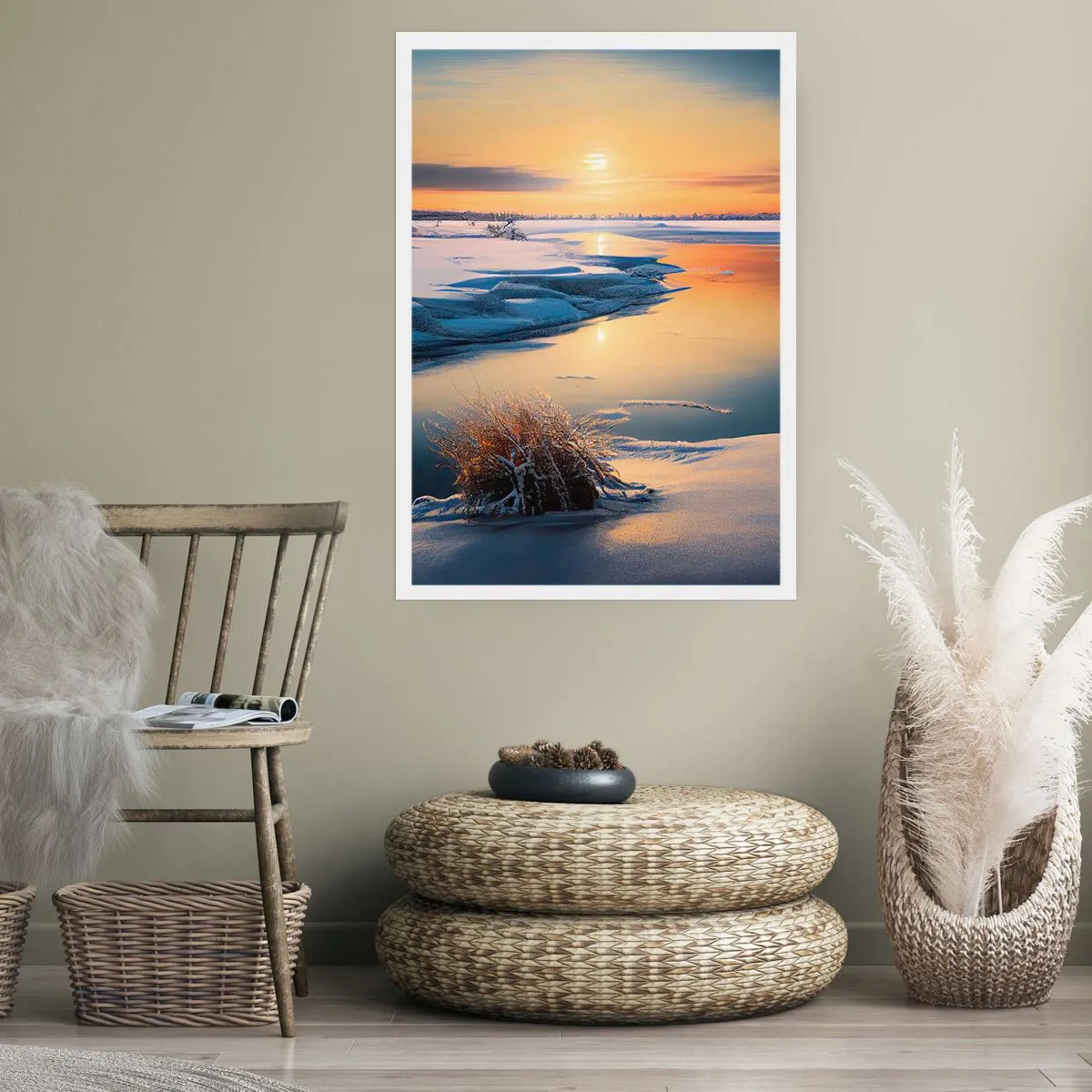 Poster - Wintersonnenuntergang - 61x91 cm