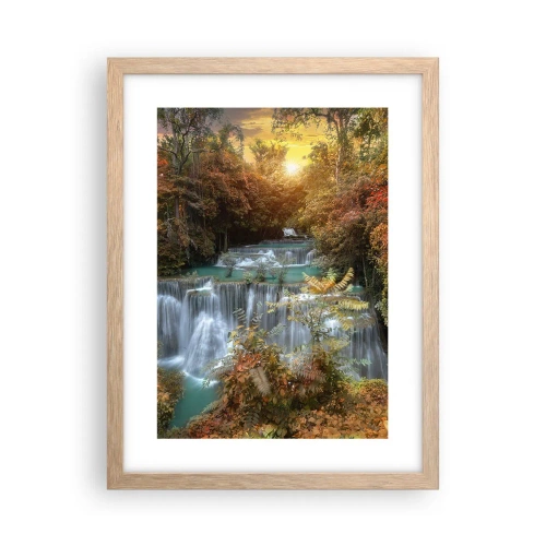 Poster in einem Rahmen aus heller Eiche - Versteckter Schatz des Waldes - 30x40 cm