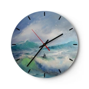 Wanduhr - Glasuhr - Der wind heulte mit Triumph - 40x40 cm