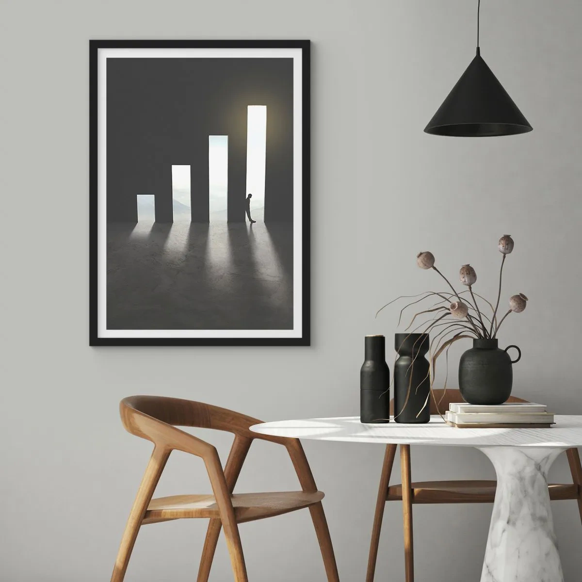 Poster in einem schwarzem Rahmen - Erfolg – Impression - 70x100 cm