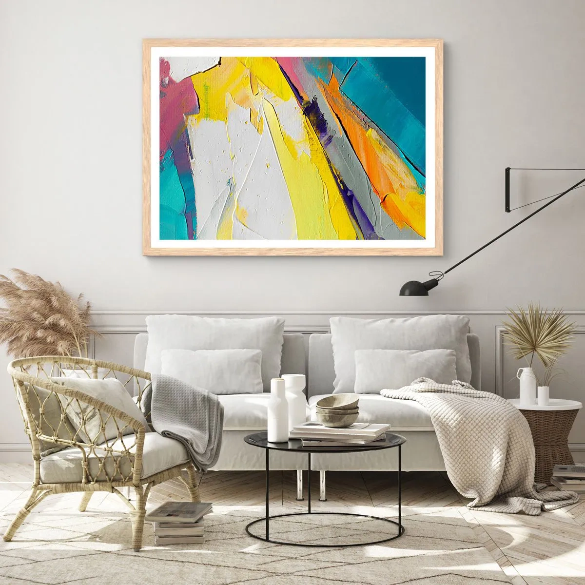 Poster in einem Rahmen aus heller Eiche - Die Anatomie des Lichts - 100x70 cm