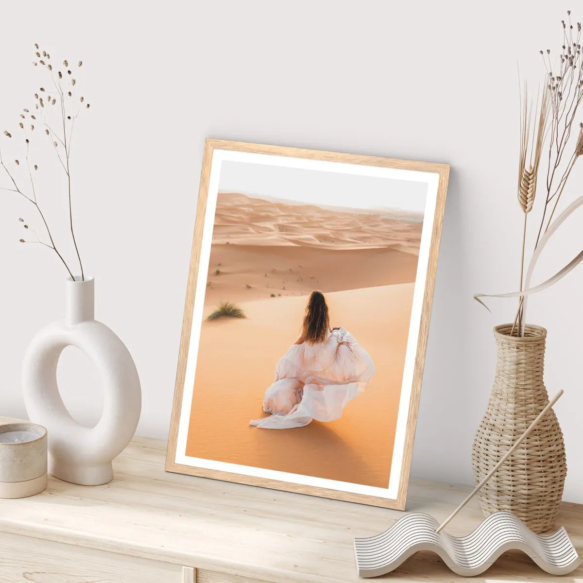 Poster in einem Rahmen aus heller Eiche - Flucht in die Freiheit - 61x91 cm