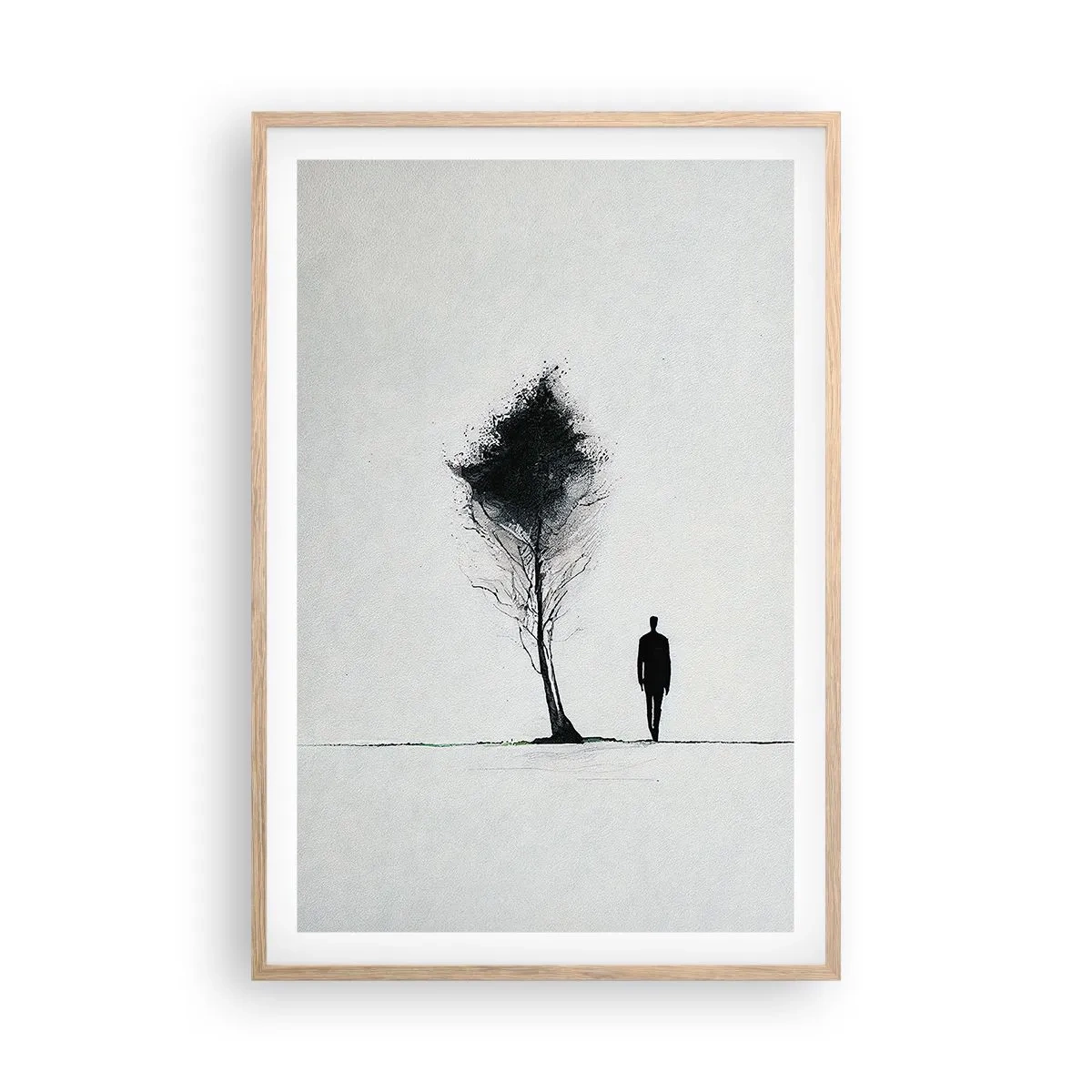 Poster in einem Rahmen aus heller Eiche - Wir wandern alle - 61x91 cm