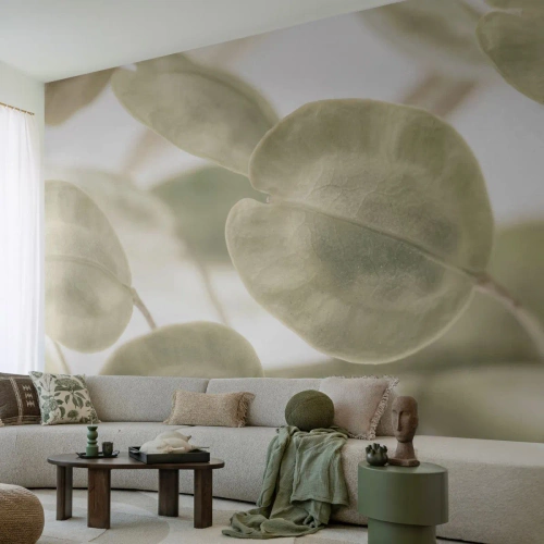 Fototapete Premium Sand - Am Anfang waren Blätter... - Blumen, Ruhig, Blätter - 500x350 cm