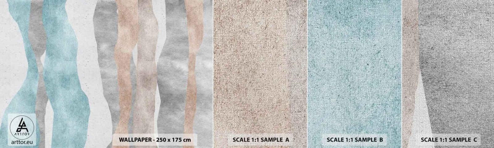 Fototapeten Muster Premium Canvas - Studie über Nähe - Pastell, Minimalistisch, Linien - 100x30 cm