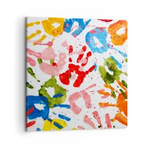 Bild auf Leinwand - Leinwandbild - Folgen Sie den Spuren - 50x50 cm