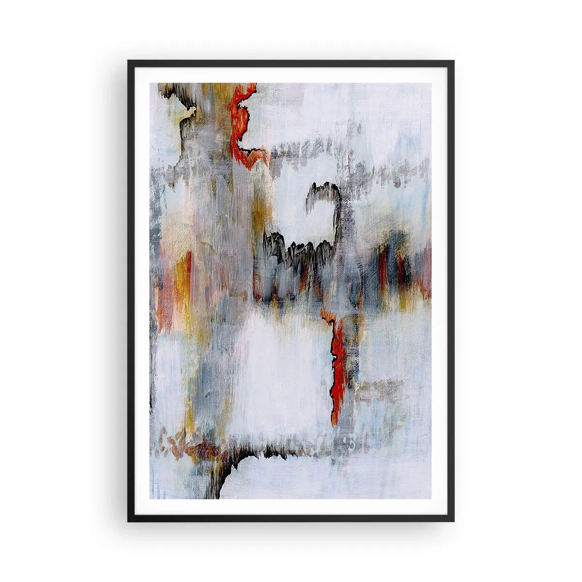 Poster in einem schwarzem Rahmen - Ein Stock auf dem Wasser - 70x100 cm