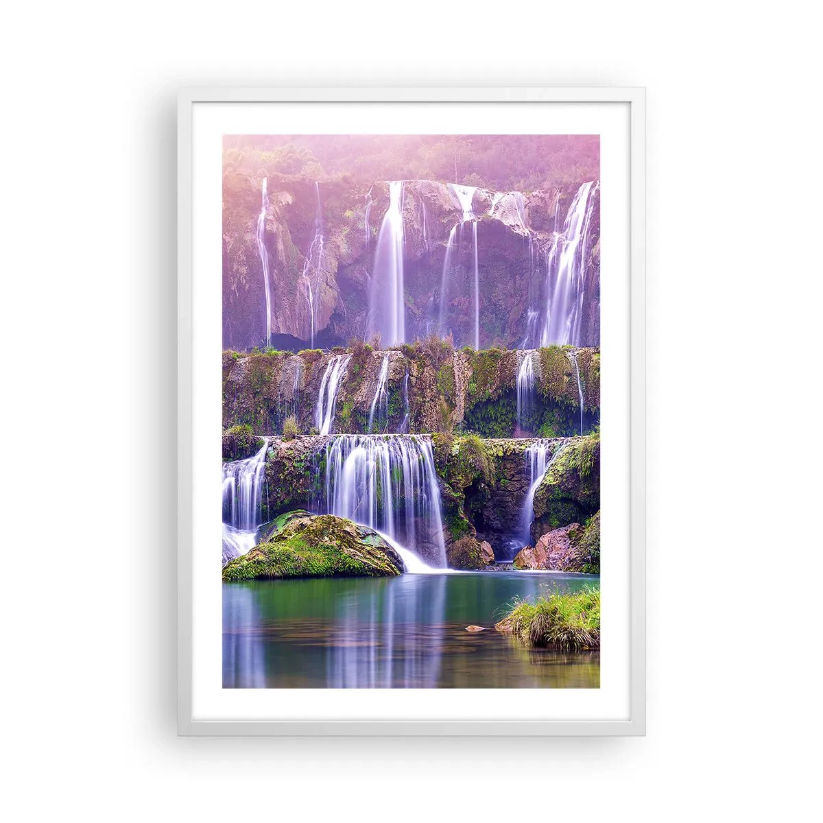 Poster in einem weißen Rahmen - Treppe zum Himmel - 50x70 cm