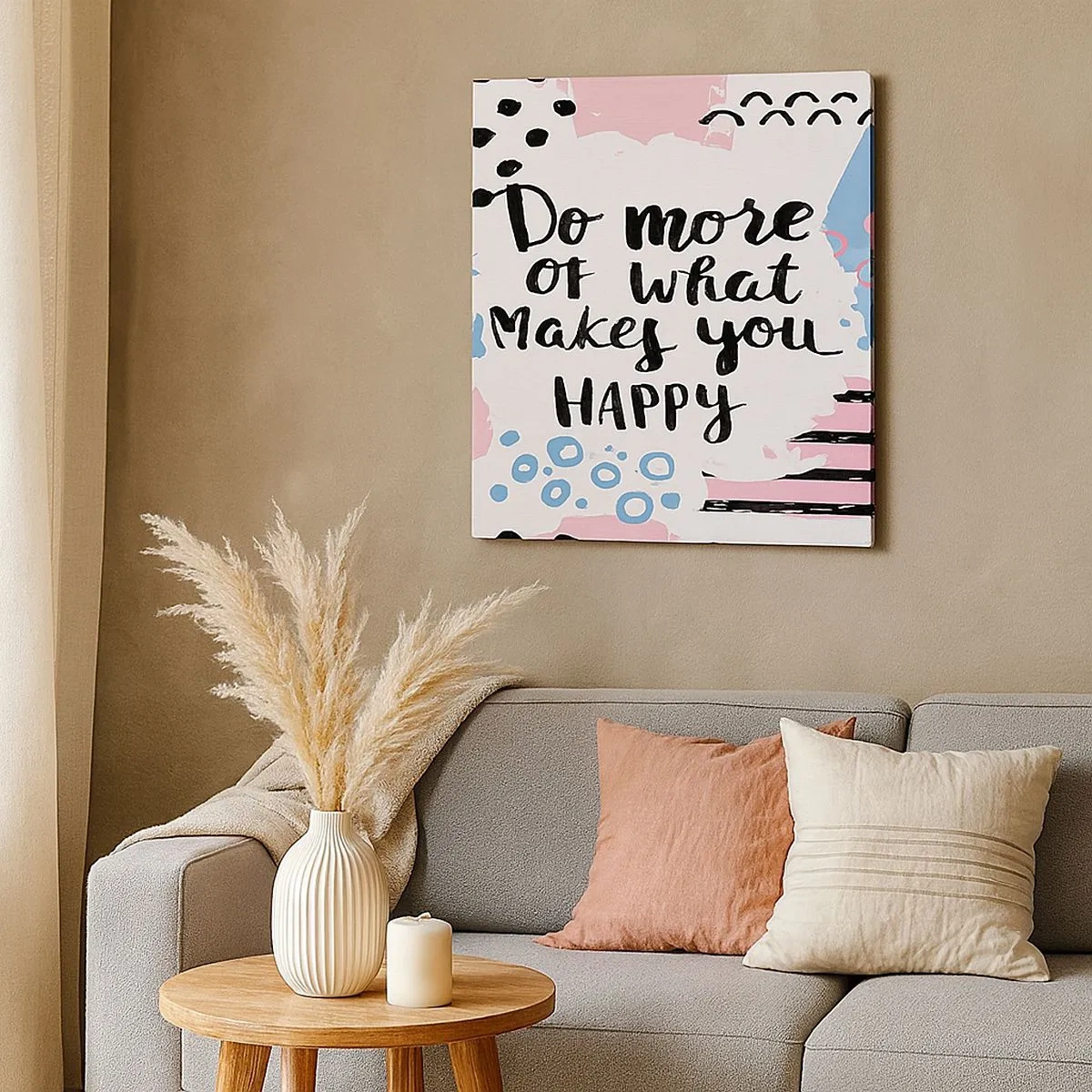 Bild auf Leinwand - Leinwandbild - Wie man glücklich wird - 30x30 cm