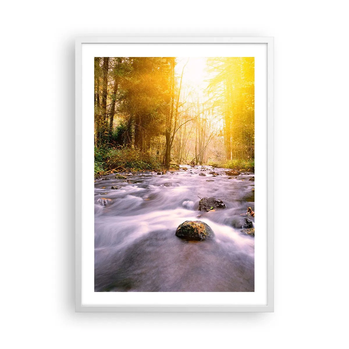 Poster in einem weißen Rahmen - Malachit im Silber- und Goldrahmen - 50x70 cm