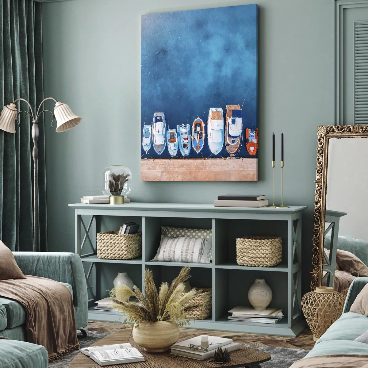 Bild auf Leinwand - Leinwandbild - In einer Reihe - 55x100 cm