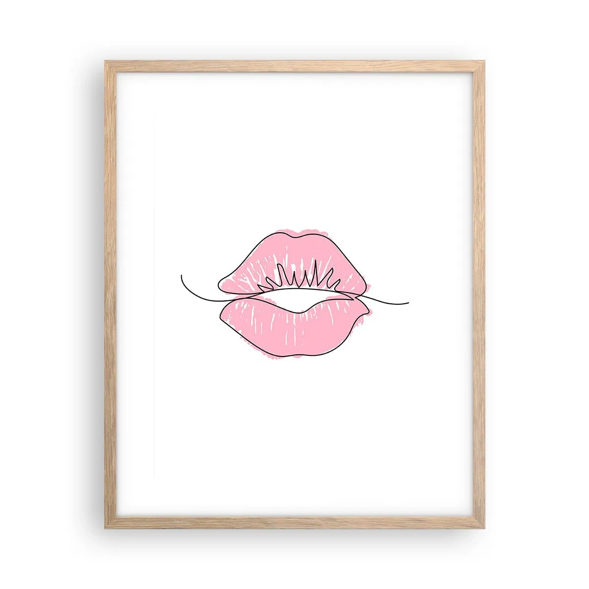 Poster in einem Rahmen aus heller Eiche - Bereit zum Küssen? - 40x50 cm