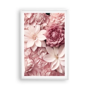 Poster in einem weißen Rahmen - In rosa Blütenblättern - 61x91 cm