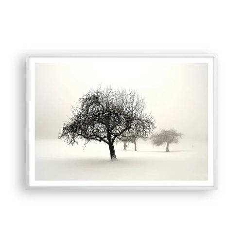 Poster in einem weißen Rahmen - Winterschlaf - 100x70 cm