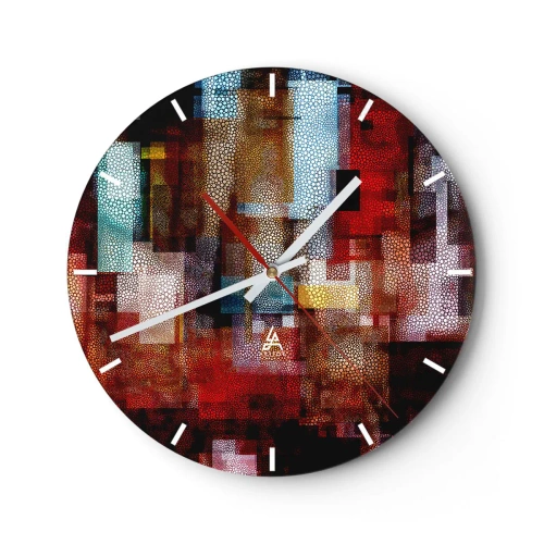 Wanduhr - Glasuhr - Verwirrung mit Verwirrung - 40x40 cm