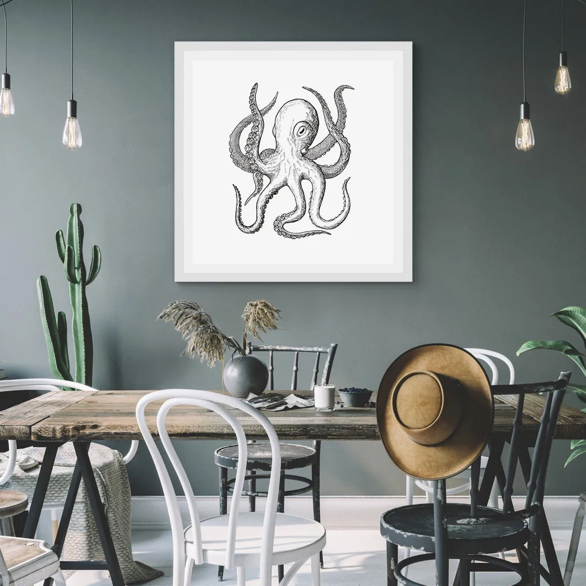 Poster in einem weißen Rahmen - Mit den Wellen tanzen - 30x30 cm