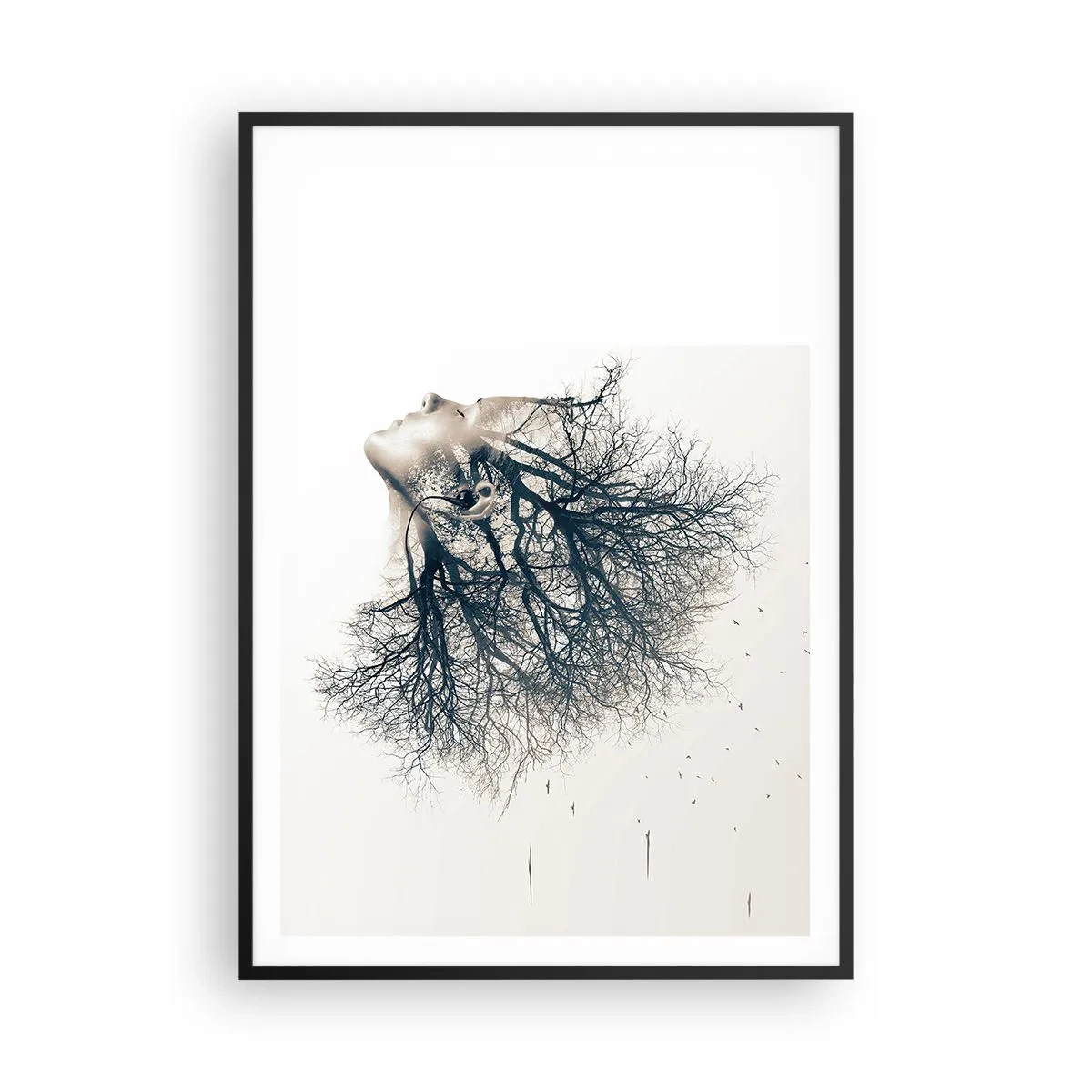 Poster in einem schwarzem Rahmen - Dem Rauschen der Bäume lauschen - 70x100 cm