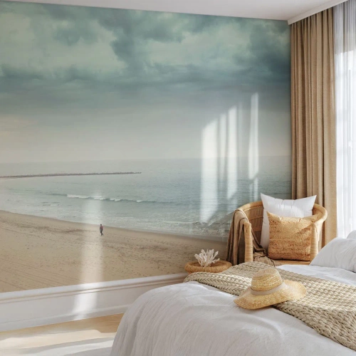 Selbstklebende Fototapete Deluxe Sticker - Auf der Suche nach Frieden - Meer, Strand, Gehen - 100x70 cm